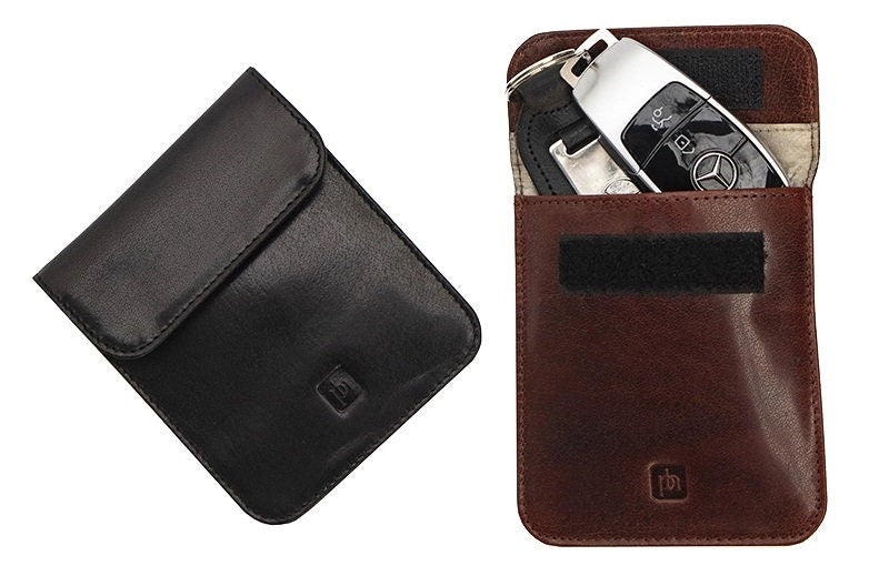 Premium Quality Car Key Fob Keyless Signal Blocker RFID Full Leather Key Pouch, Boxed