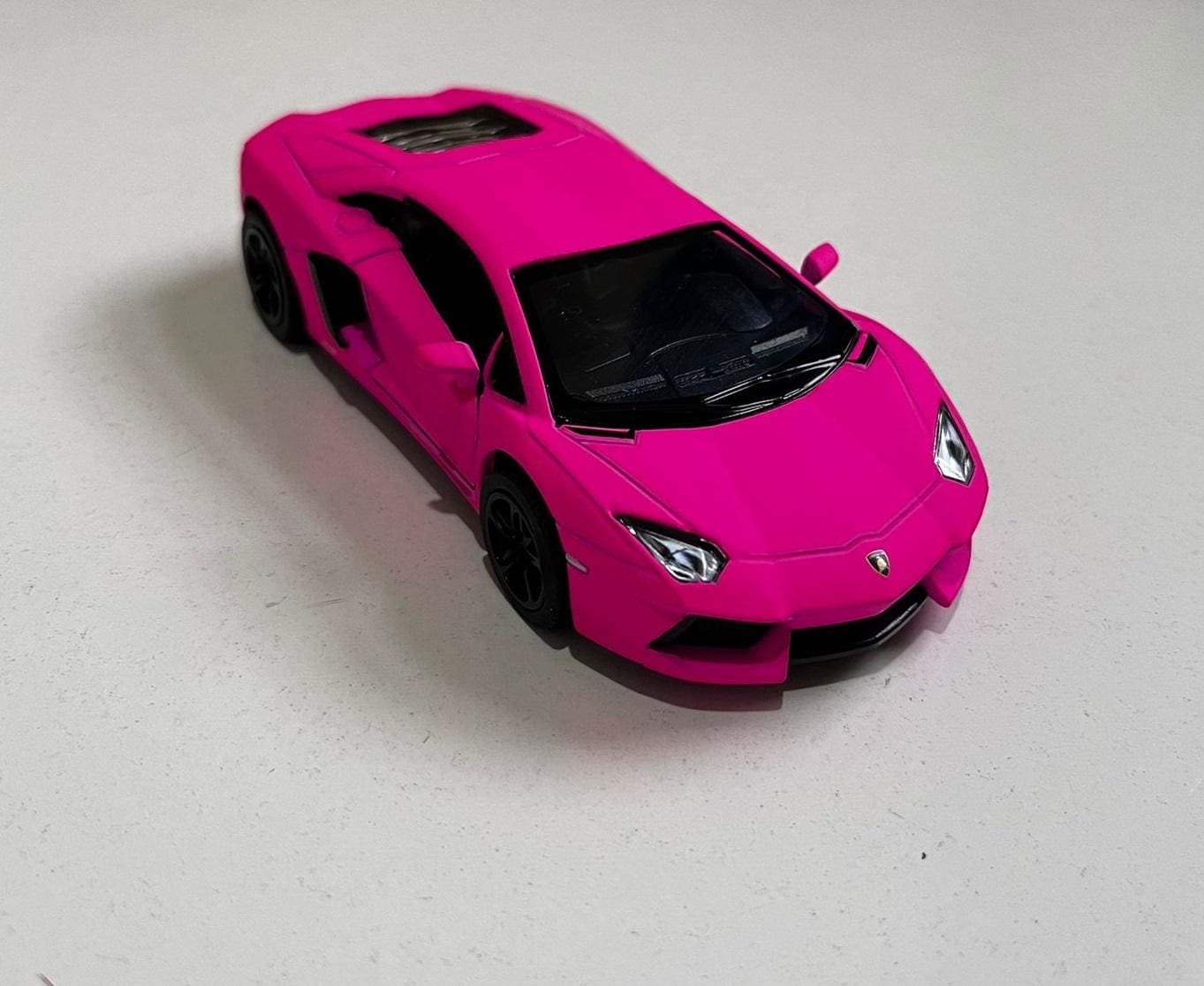 Kinsmart Meta 1/36 Scale - Lamborghini Aventador Pull Back Action - Pink/Yellow, birthday gift mother day gif lovely present
