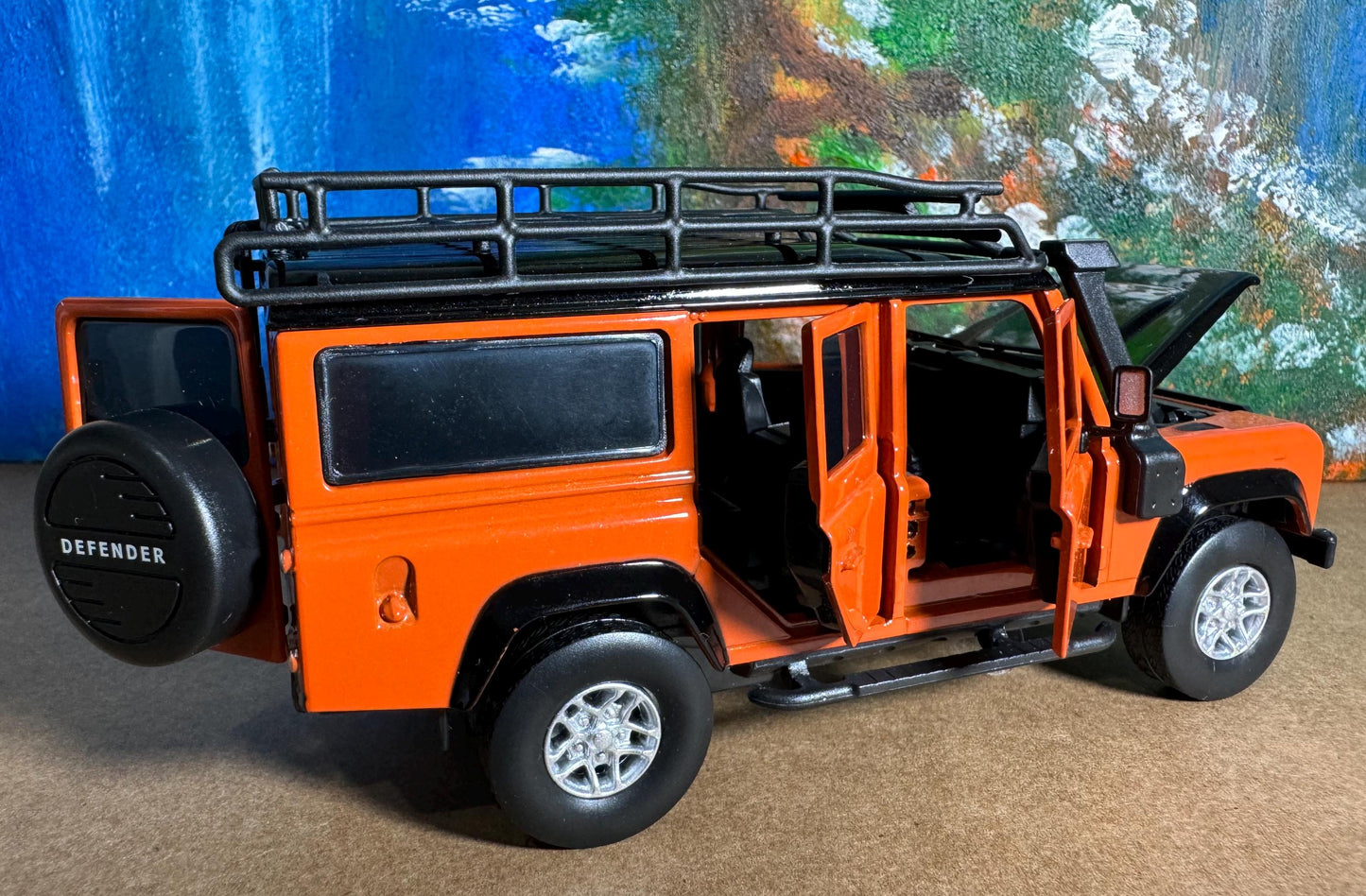 Land Rover Defender PERSONALIZED PLATES Model Toy Car boy dad husband anniversary birthday gift Boxed all open doors Sound Light Collection