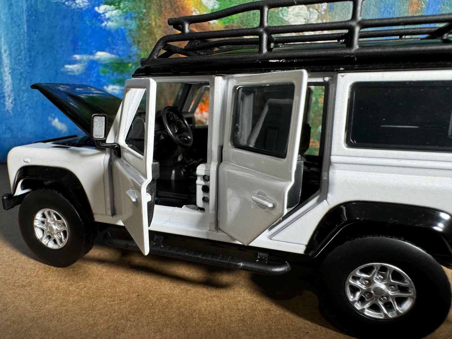 Land Rover Defender PERSONALIZED PLATES Model Toy Car boy dad husband anniversary birthday gift Boxed all open doors Sound Light Collection