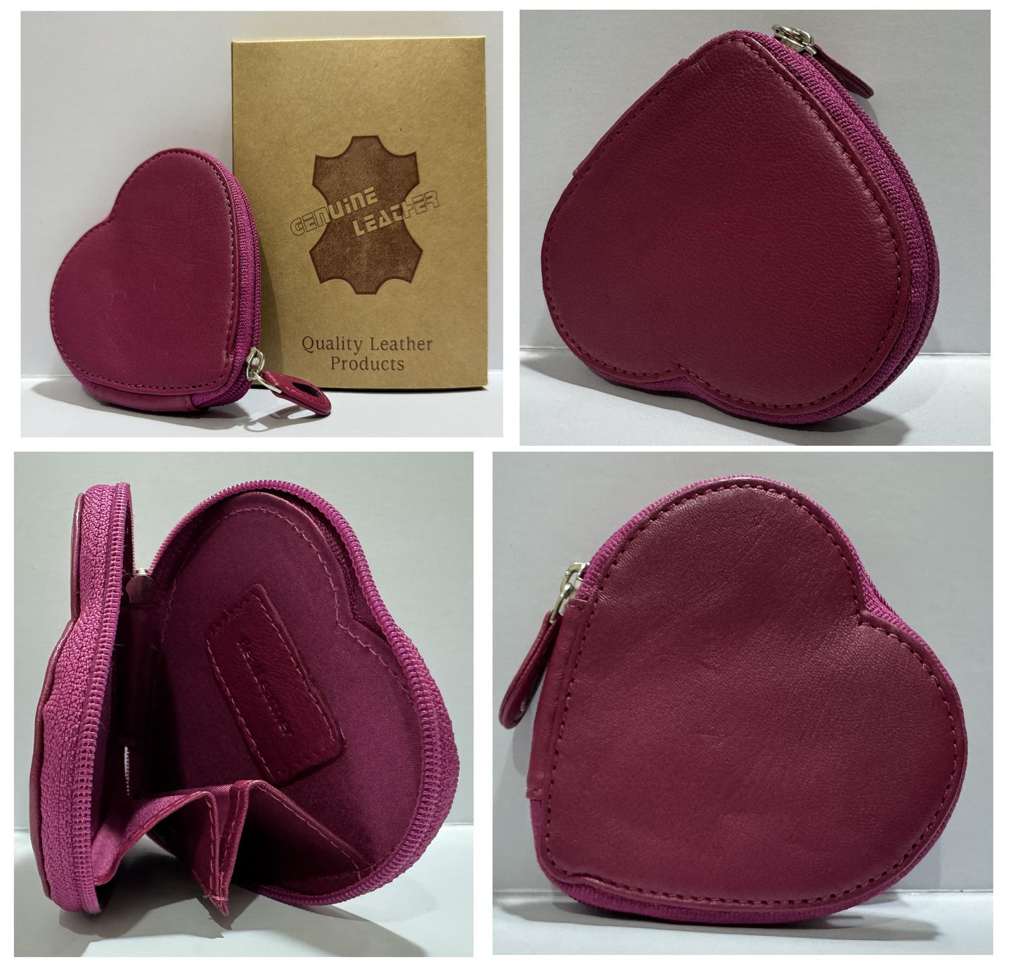 Heart Shaped Real premium Leather Coin Purse – Small Soft Pouch by Prime Hide – Gift for Mom, Aunt, Sister – Boxed, 5 Colours Available