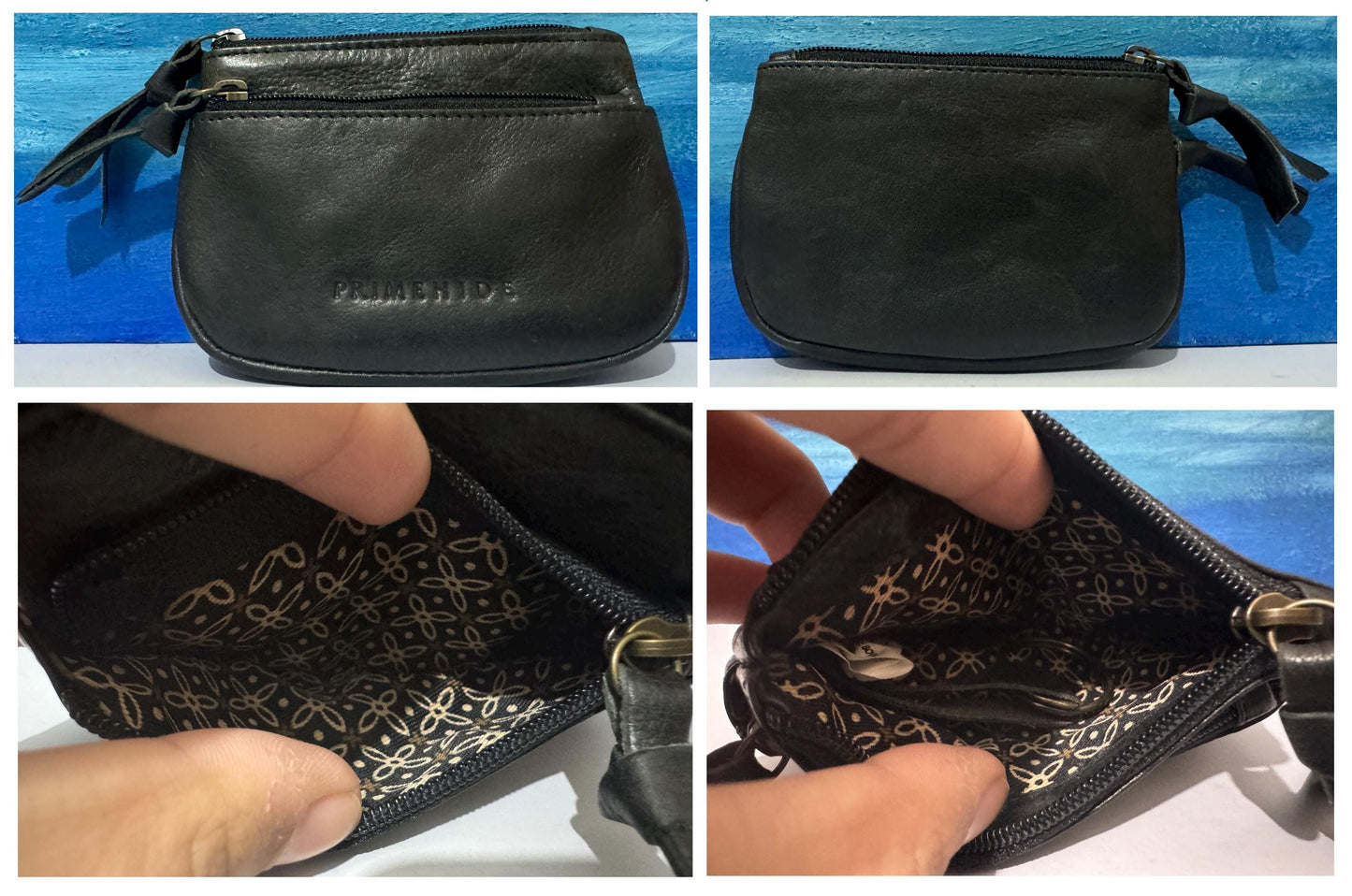 Washed Leather Coin Purse – Zip Pouch for Keys & Change – Gift Boxed – Soft Small Purse for Women, Mum, Sister, Travel Use Gift Boxed
