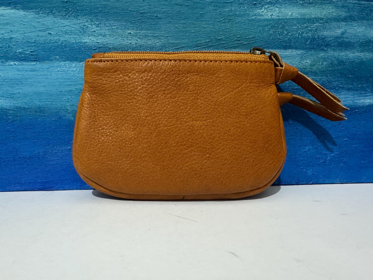 Washed Leather Coin Purse – Zip Pouch for Keys & Change – Gift Boxed – Soft Small Purse for Women, Mum, Sister, Travel Use Gift Boxed