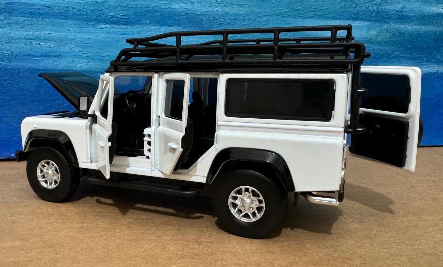 Land Rover Defender PERSONALIZED PLATES Model Toy Car boy dad husband anniversary birthday gift Boxed all open doors Sound Light Collection
