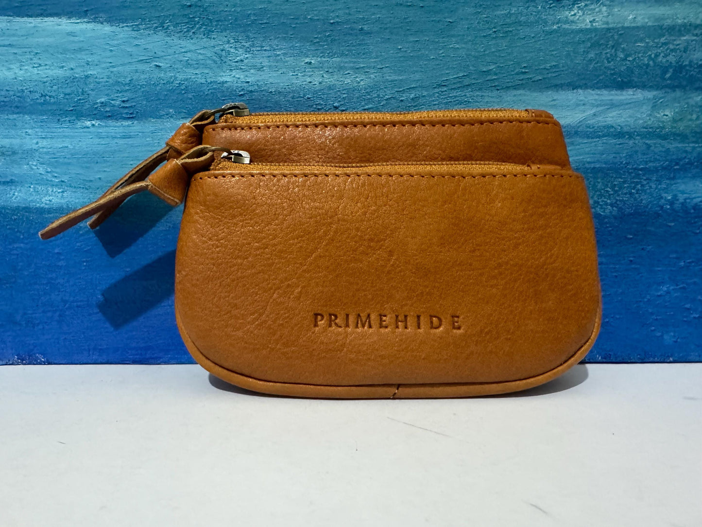 Washed Leather Coin Purse – Zip Pouch for Keys & Change – Gift Boxed – Soft Small Purse for Women, Mum, Sister, Travel Use Gift Boxed