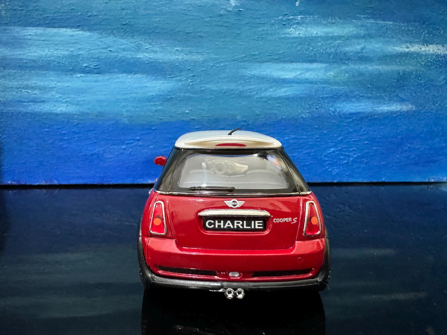 PERSONALISED NAME PLATE Mini Cooper S - 1/28 Scale Diecast Model Car - Custom Mini Cooper Collectible Gift for Dad Husband Boyfriend Sleeves