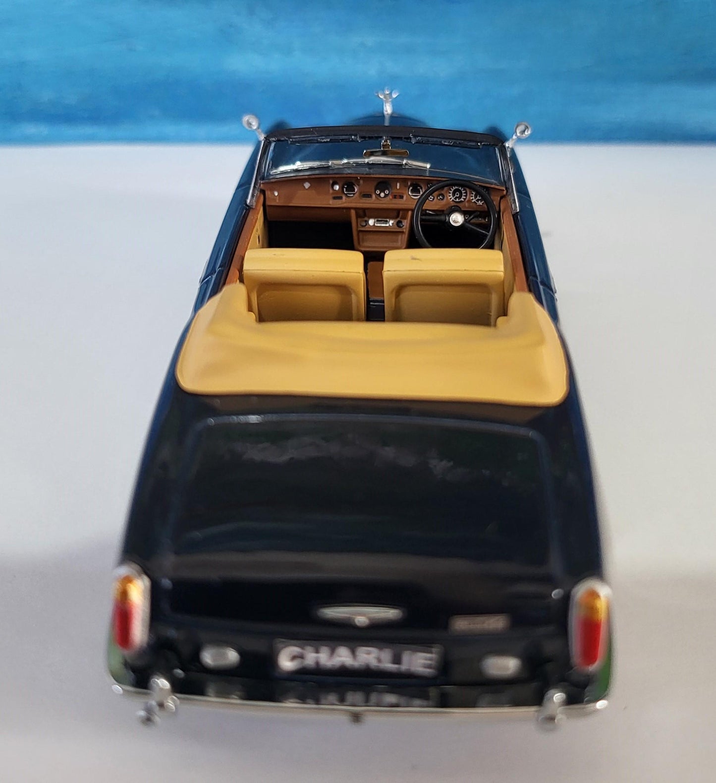 Rolls Royce Corniche Conv Open Indigo Blue Oxford YOUR NAME PLATE Dad Sister Mom husband wife uncle granddad granny aunty wedding Gift Box