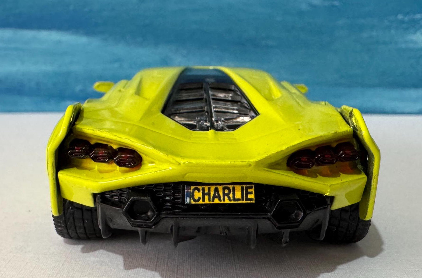 Neon Yellow Lamborghini Sian FKP 37 Licensed Model Car, Personalised Plate, Gift for Boy, Girl, Dad, Mom, Grandad Birthday, Easter gift Box