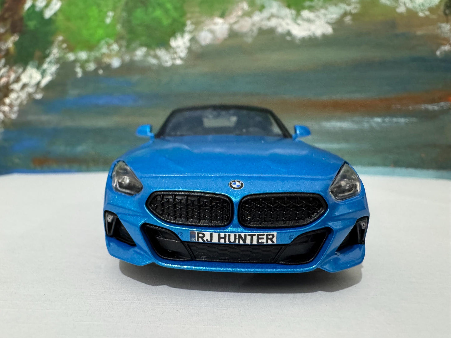 PERSONALISED PLATES Blue BMW Z4 M40i Toy Car Model boy girl dad mom uncle grandad brother Easter birthday gift present New!