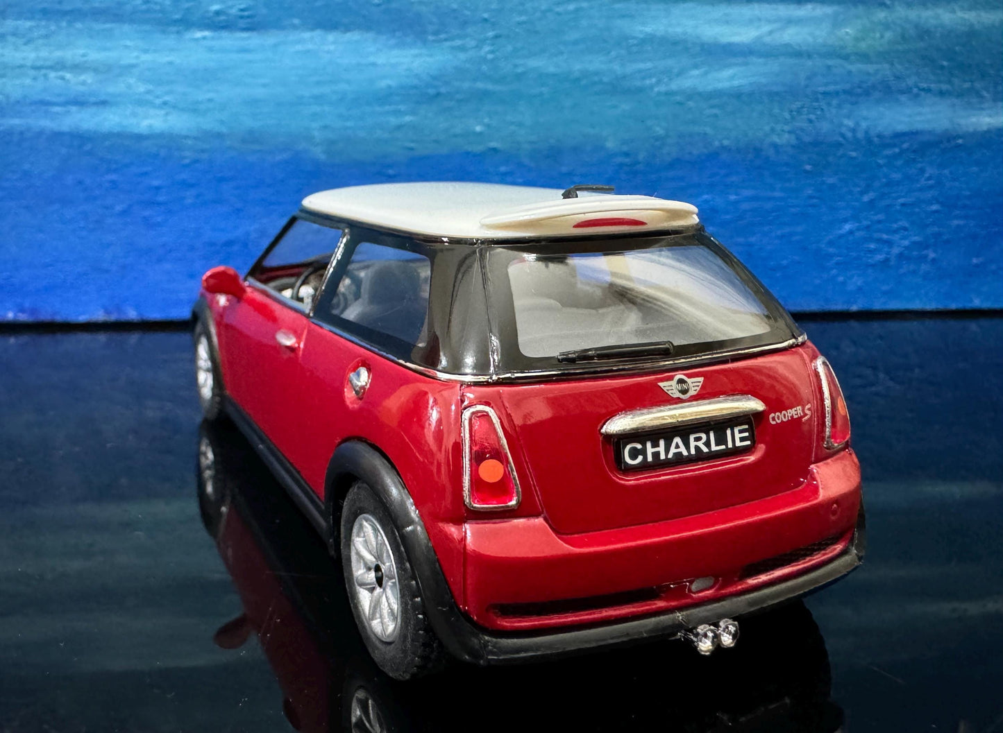 PERSONALISED NAME PLATE Mini Cooper S - 1/28 Scale Diecast Model Car - Custom Mini Cooper Collectible Gift for Dad Husband Boyfriend Sleeves