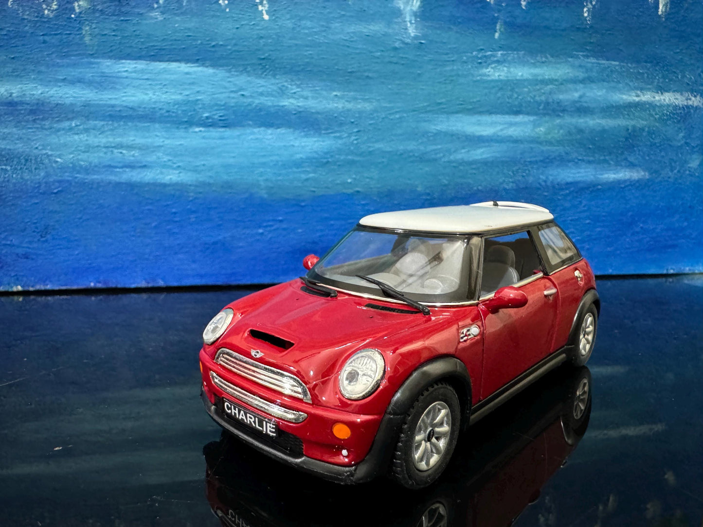 PERSONALISED NAME PLATE Mini Cooper S - 1/28 Scale Diecast Model Car - Custom Mini Cooper Collectible Gift for Dad Husband Boyfriend Sleeves