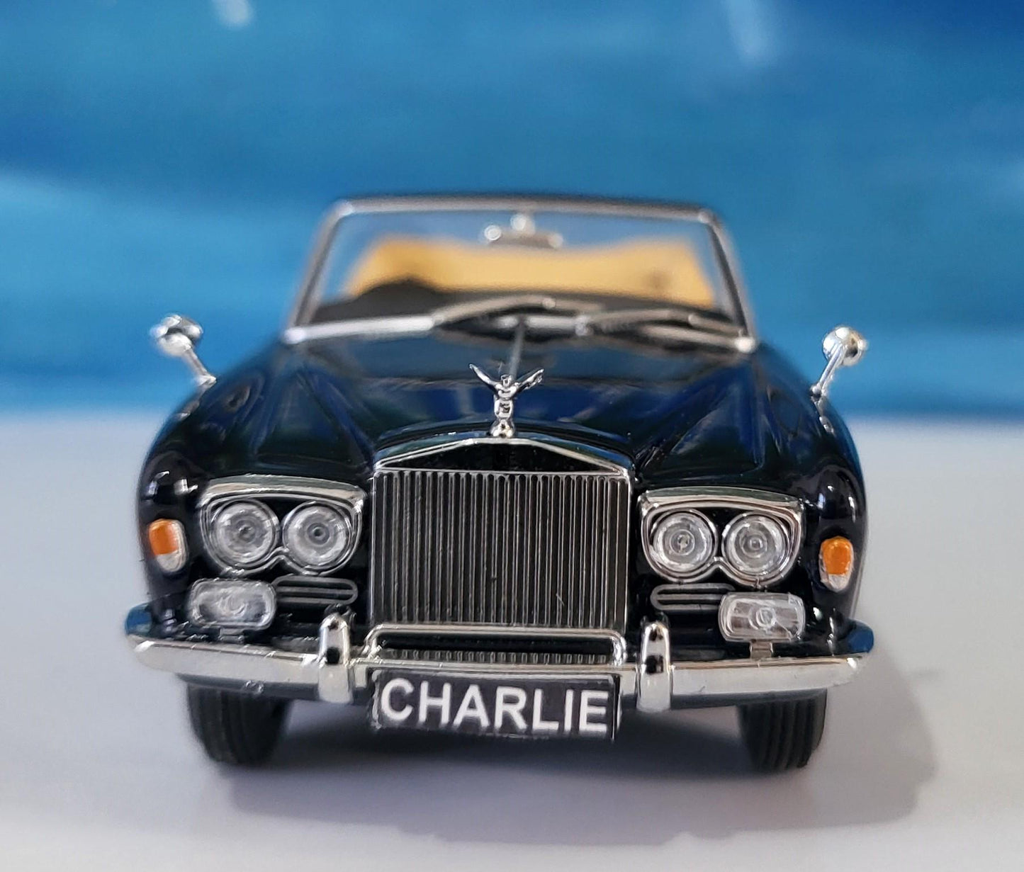 Rolls Royce Corniche Conv Open Indigo Blue Oxford YOUR NAME PLATE Dad Sister Mom husband wife uncle granddad granny aunty wedding Gift Box
