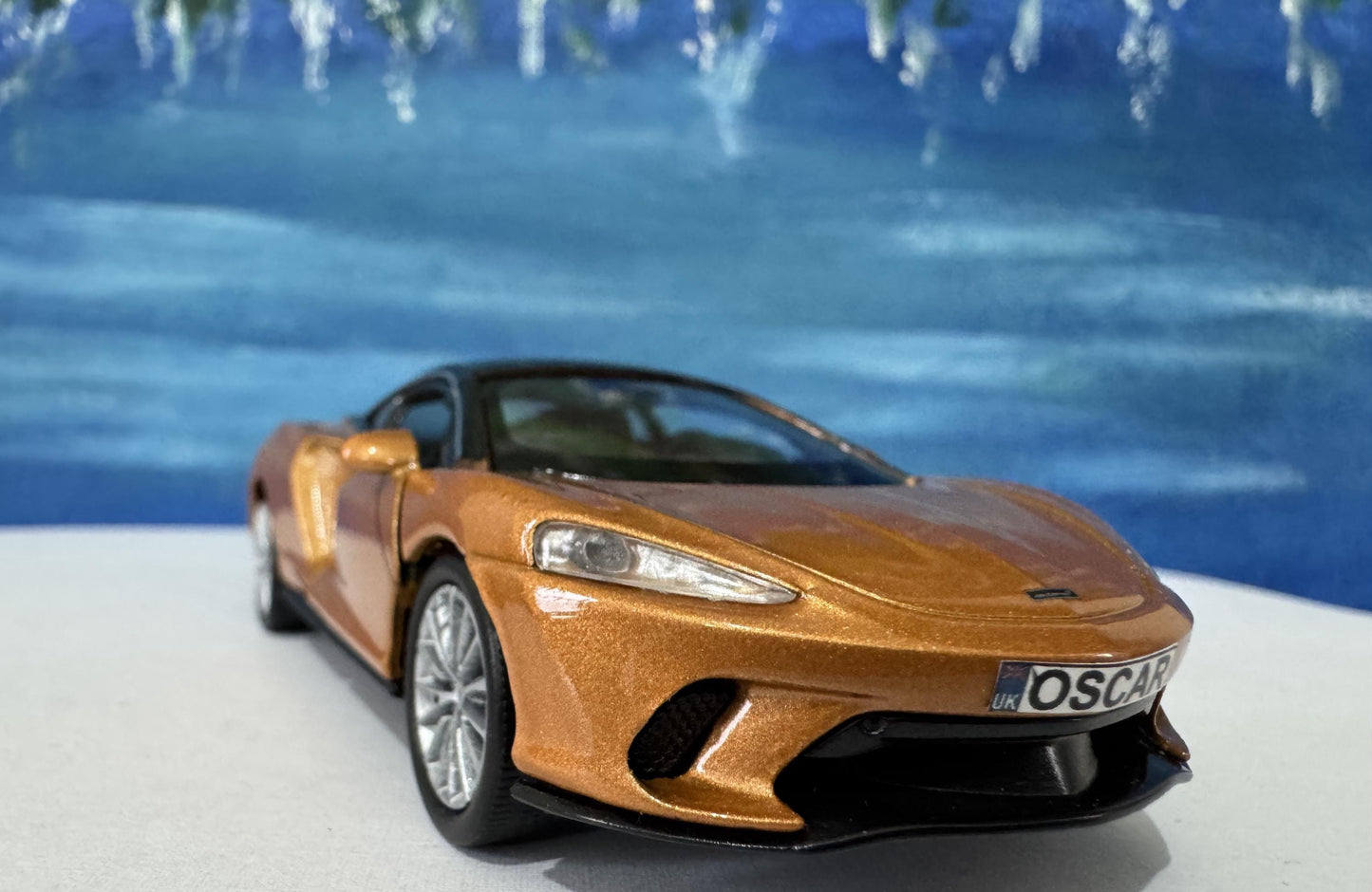 PERSONALISED PLATES McLaren GT toy Car Model boy girl dad mom uncle grandad husband wife brother birthday Easter gift present Boxed Bronze