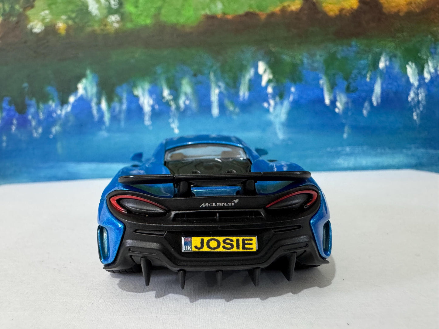 McLaren 600LT Model Car - Personalized Name Plate - Birthday Gift for Kids & Adults - Wedding, Anniversary Gift - Collectible Display -Box