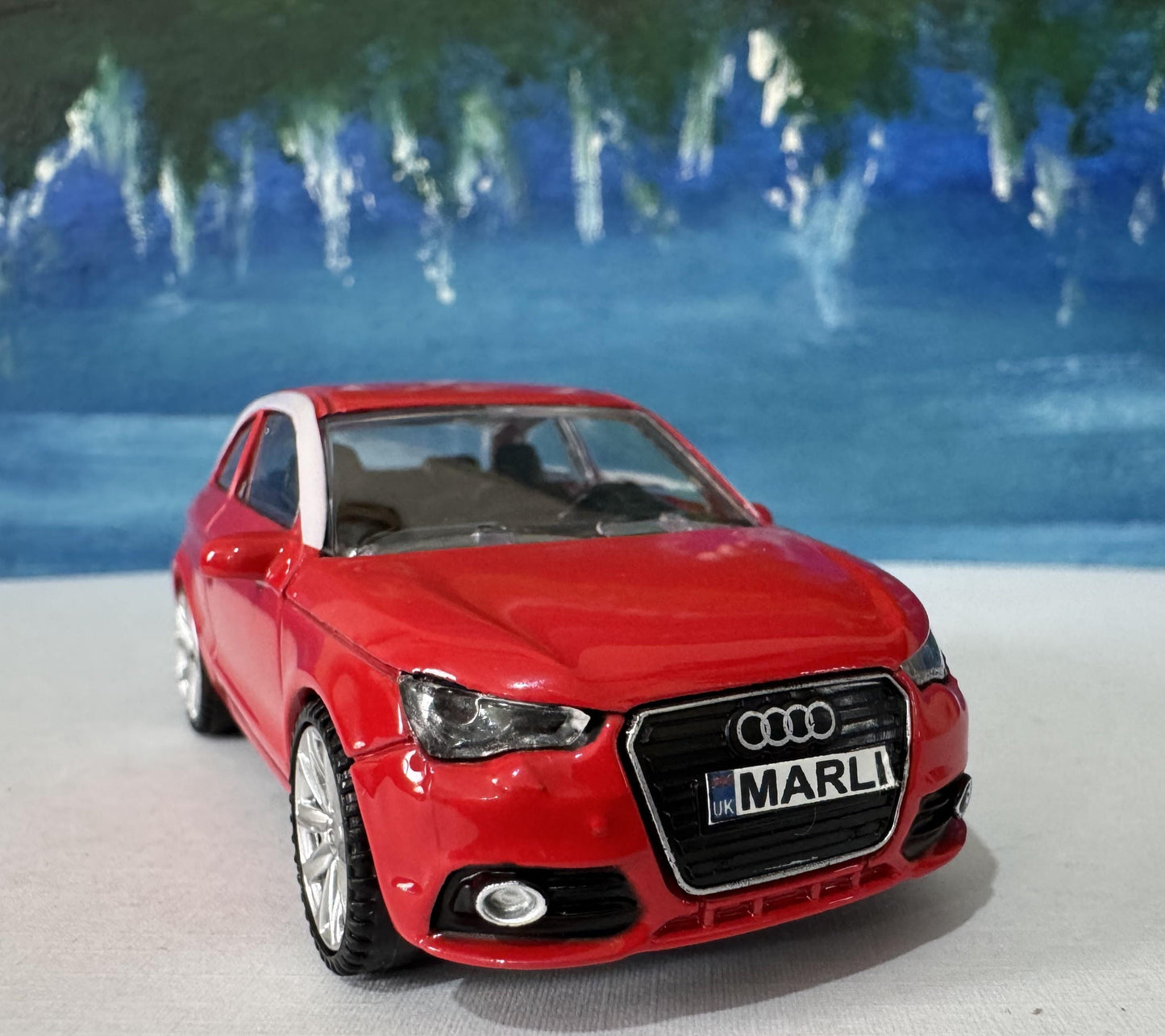 Personalized Audi A1 Toy Car Model – 1:43 Scale – Custom Plates – Gift for Boy, Girl, Dad, Mom, Uncle, Grandad, Brother – Birthday Present