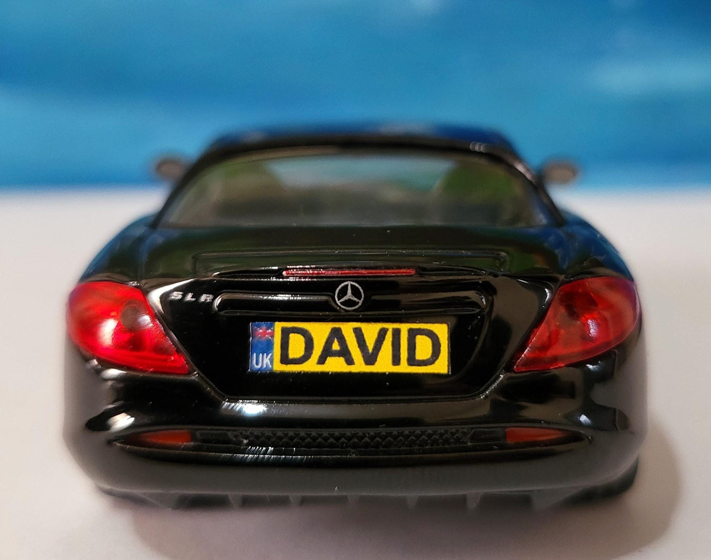Personalized Name Plate for Mercedes McLaren SLR | 1:43 Black Diecast Model Car | Custom Miniature Toy | Perfect Gift for Collectors