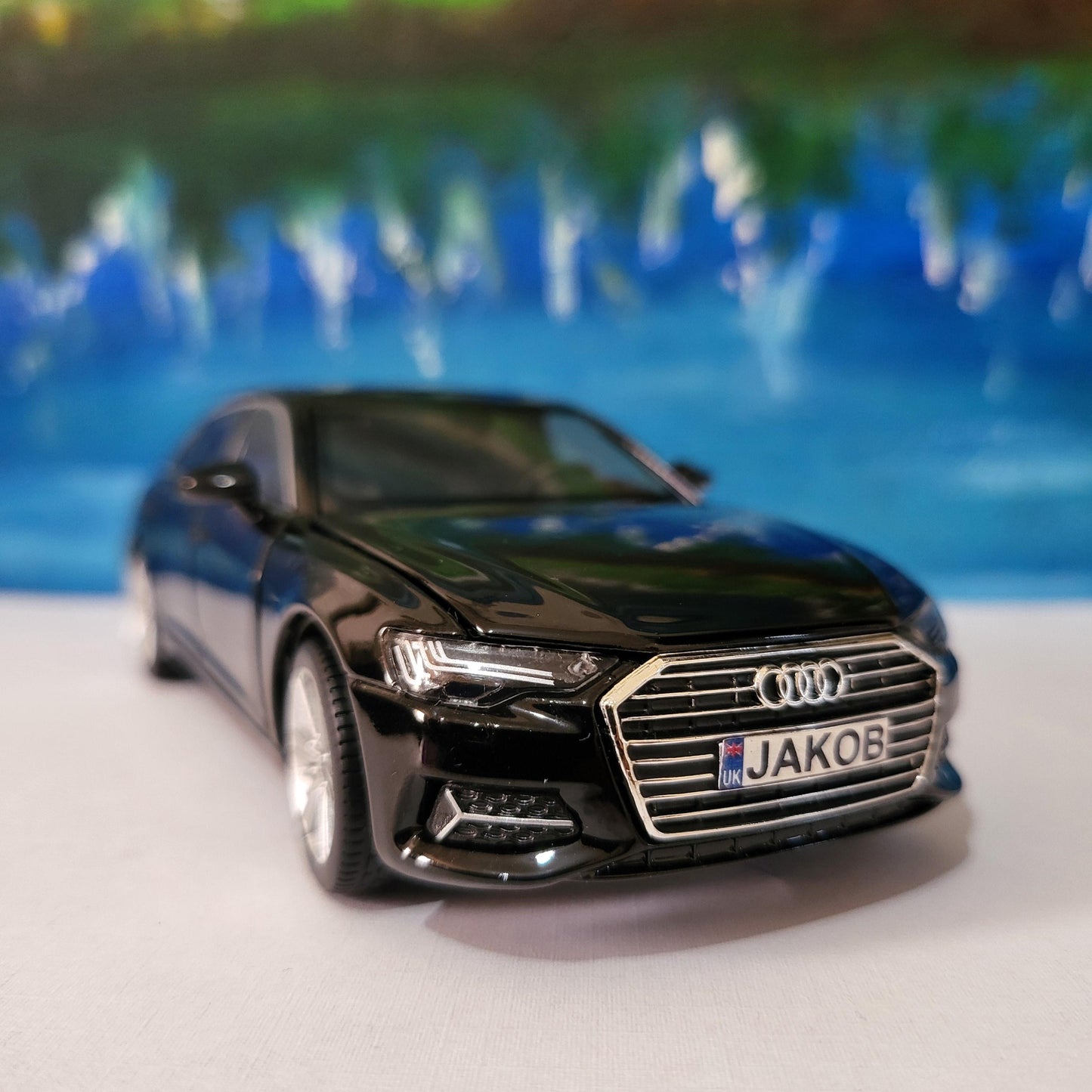 Personalized Audi A6 Toy Car 1:32 | Light and Sound | Opening Doors, Hood & Trunk | Gift for Dad, mom, girl or Boy | Boxed Collectible Model