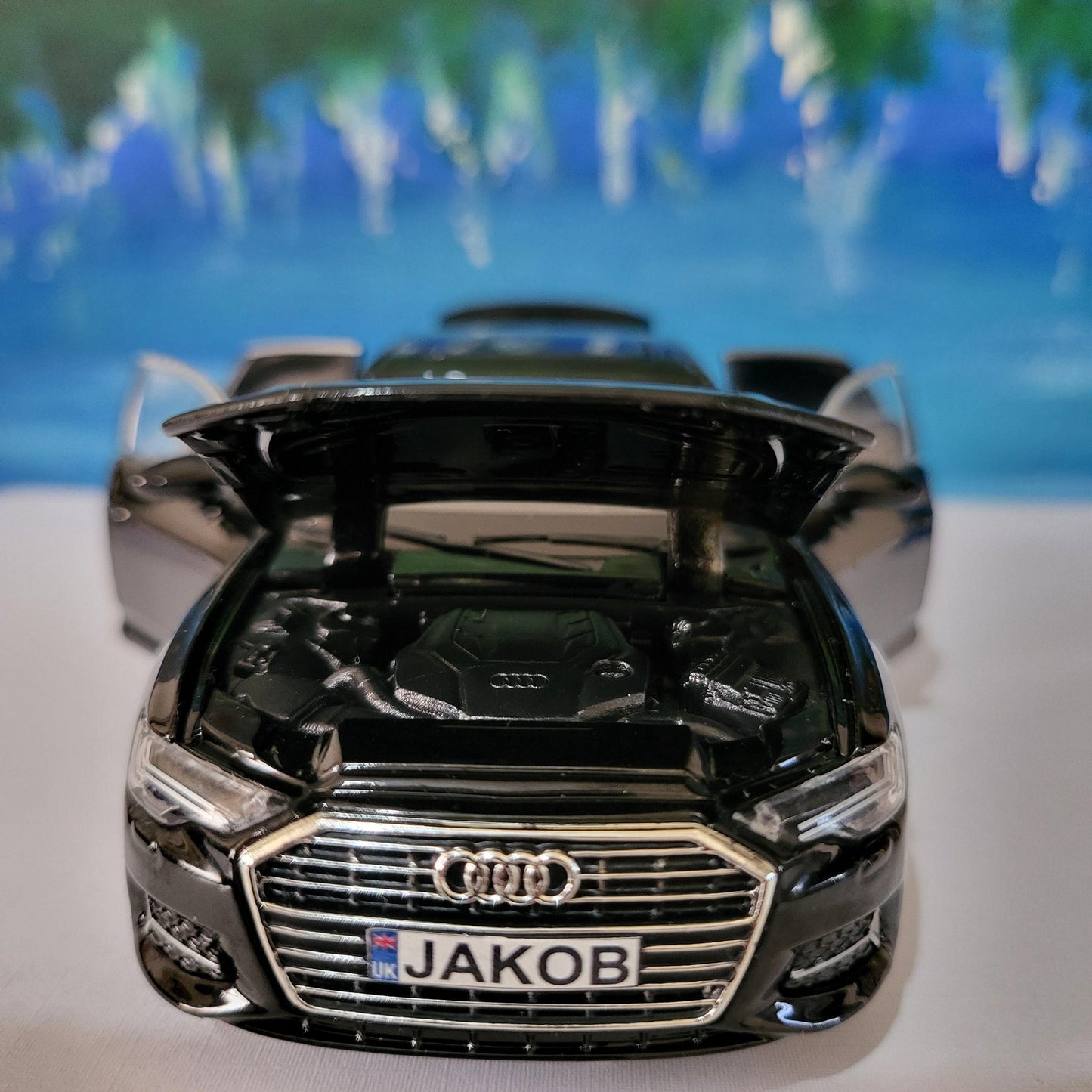Personalized Audi A6 Toy Car 1:32 | Light and Sound | Opening Doors, Hood & Trunk | Gift for Dad, mom, girl or Boy | Boxed Collectible Model