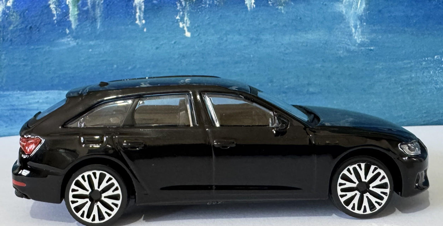 Audi A6 1:43 Scale Model Car - Custom License Plate | Personalized Gift for Dad, Kids, Boy, men, Collectors | Die-Cast Toy with Box Black