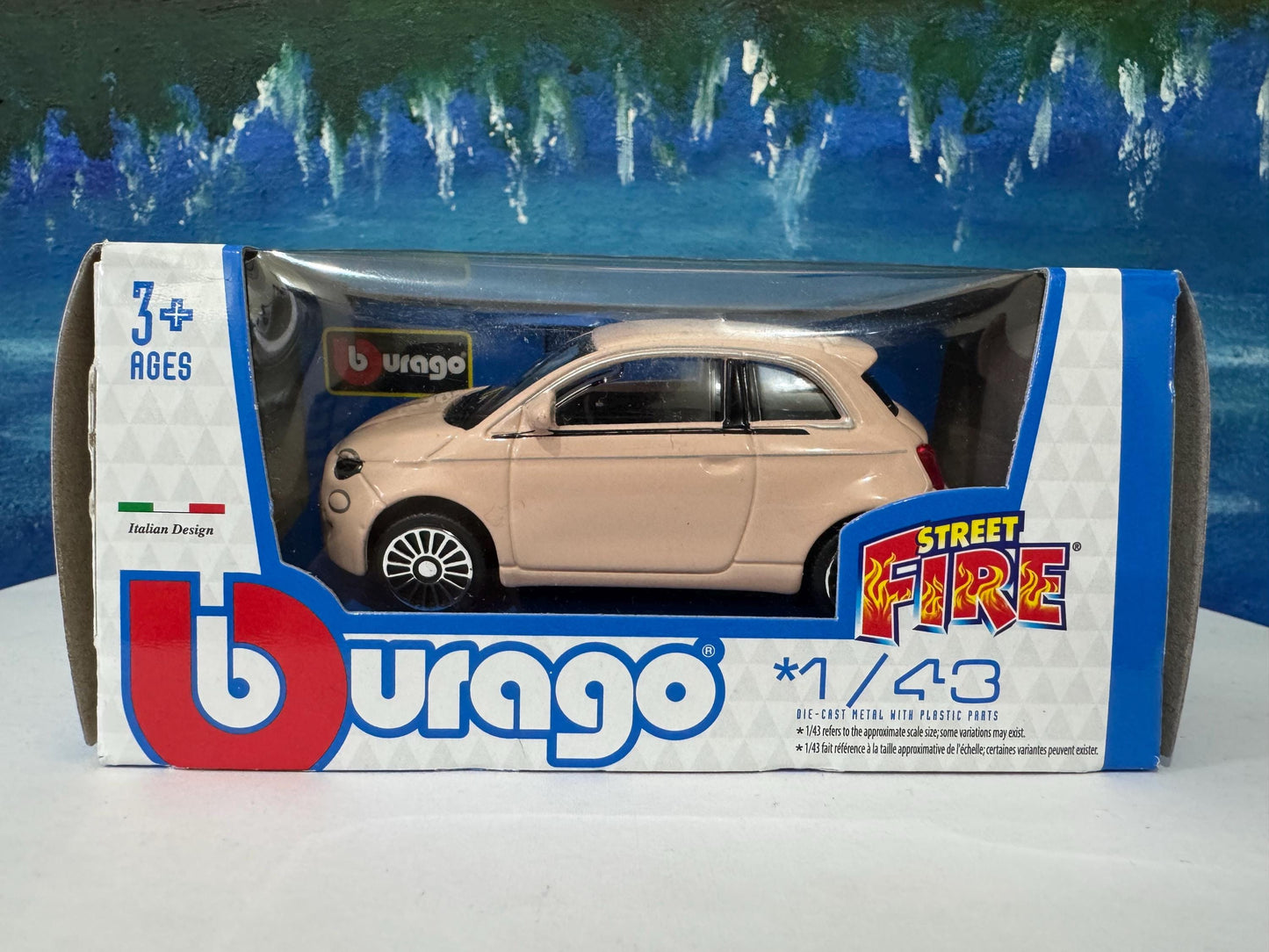 Personalised Plate Light Rose/Pinl FIAT 500e Toy Car - 1:43 Scale Model-Gift for Boy, Girl, Dad, Mom, Uncle, Grandad - Birthday Gift Boxed