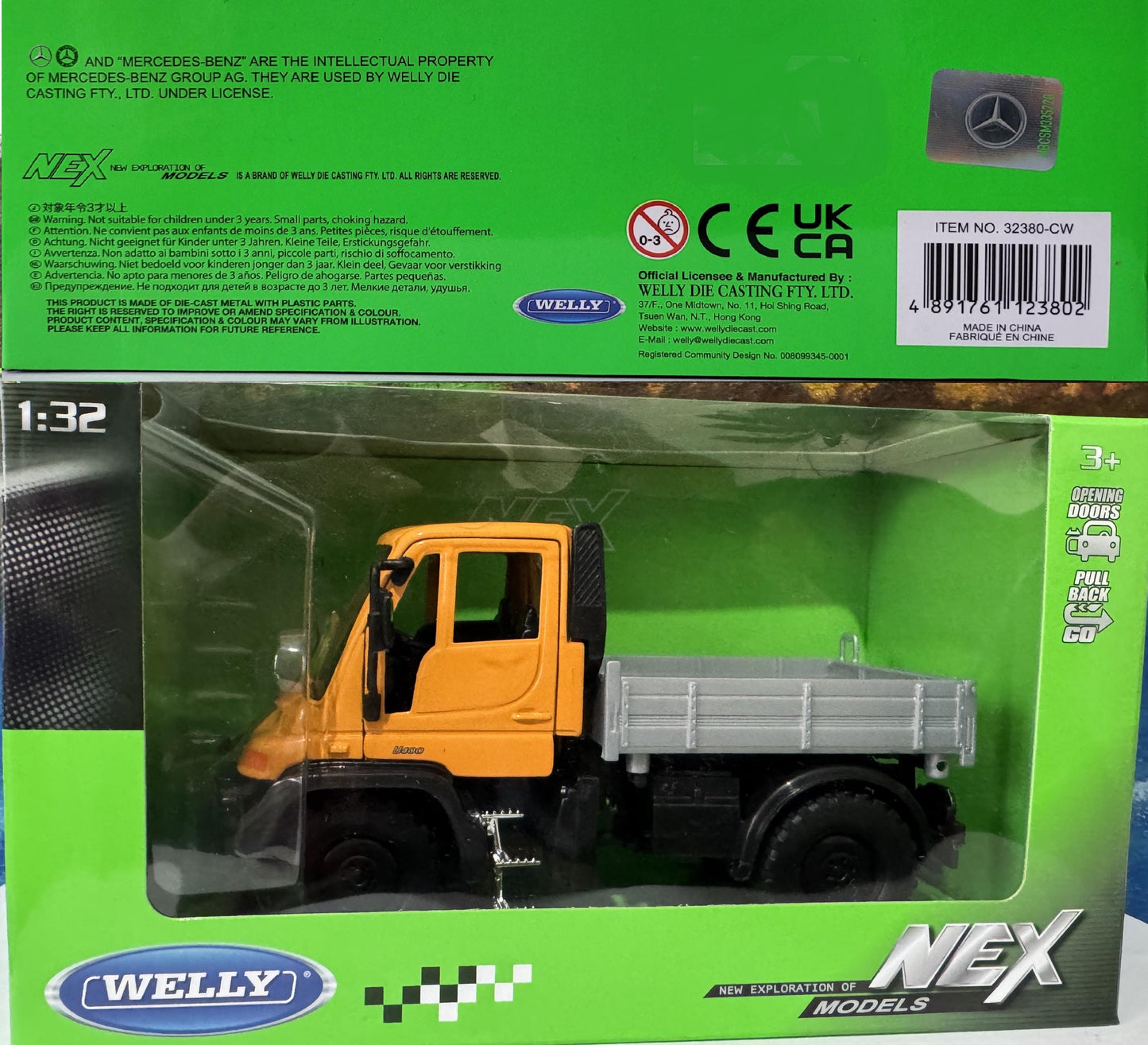 Mercedes-Benz Orange Unimog Truck 1:32 Scale – Premium Diecast Model Toy Gift for Boys, Girls, Dad, Uncle easter Christmas gift New Boxed