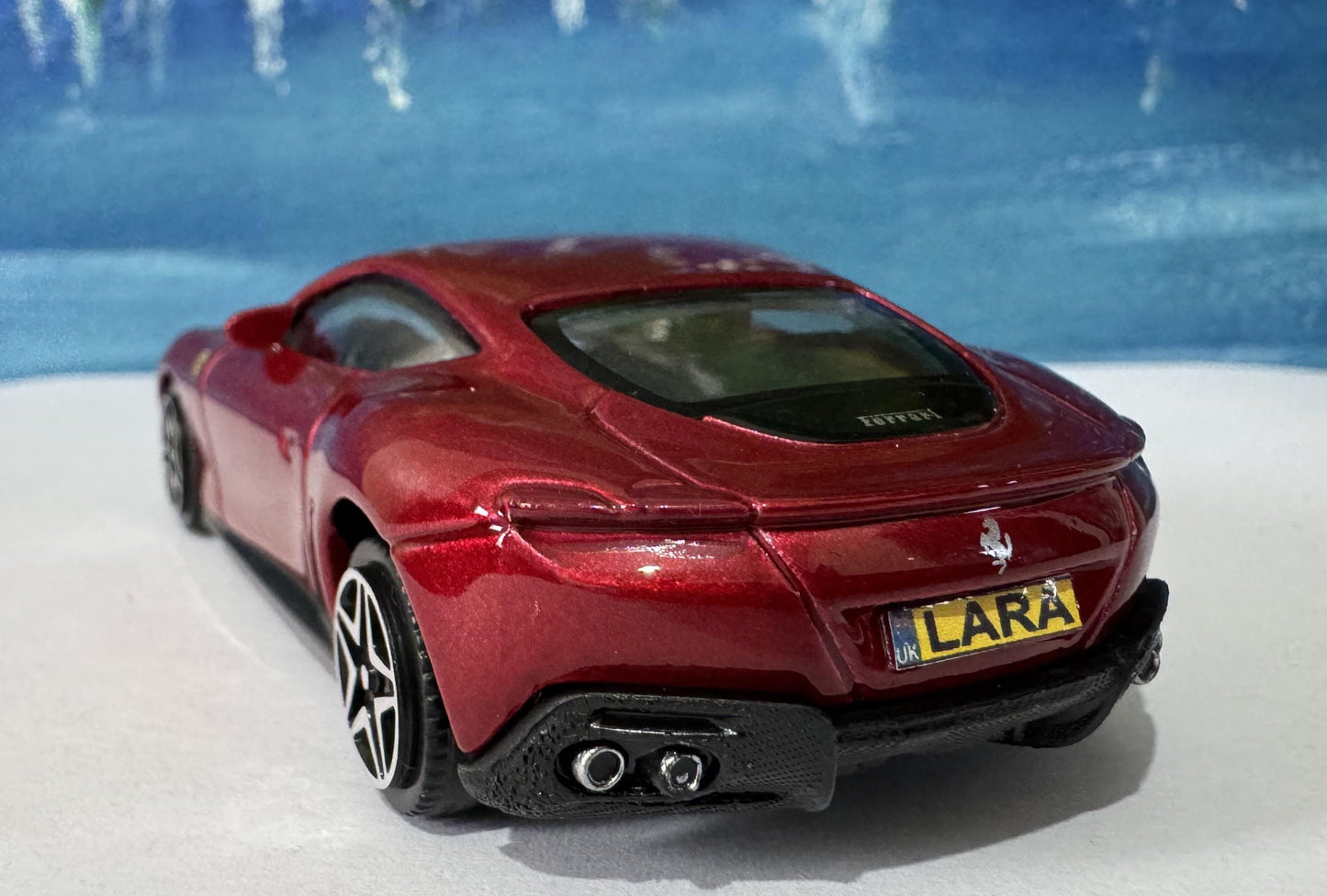 Ferrari Roma 1:43 Scale Diecast Model Personalized name Plate, Collectible Car | Gift for Ferrari Fans, man, boy, girl, kids, youth Boxed