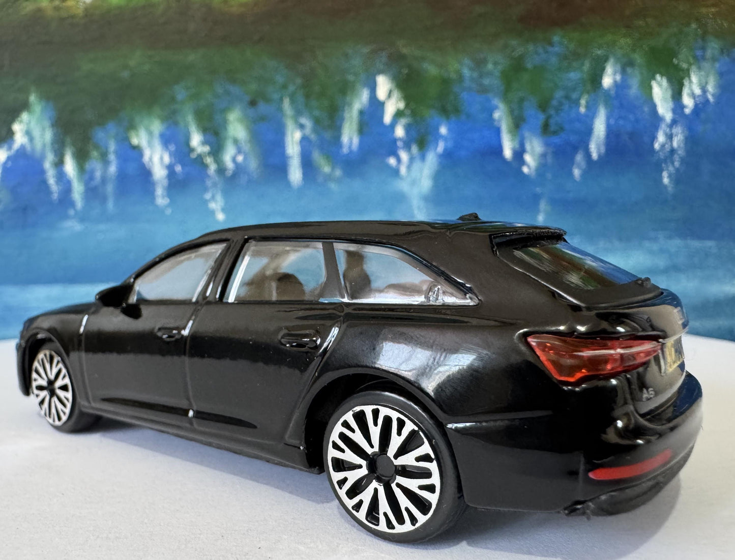 Audi A6 1:43 Scale Model Car - Custom License Plate | Personalized Gift for Dad, Kids, Boy, men, Collectors | Die-Cast Toy with Box Black