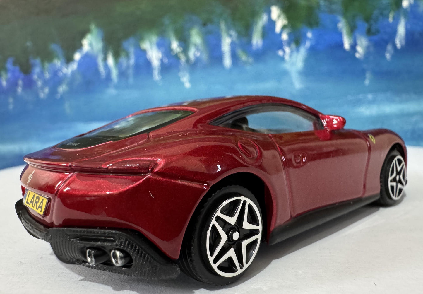 Ferrari Roma 1:43 Scale Diecast Model Personalized name Plate, Collectible Car | Gift for Ferrari Fans, man, boy, girl, kids, youth Boxed