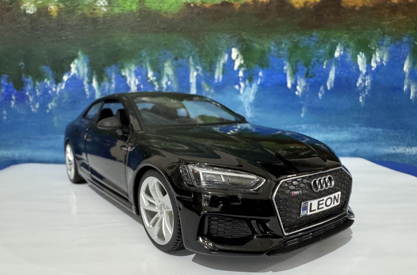 Personalized Audi RS 5 Coupe Toy Car 1:24 | Opening Doors | Gift for Dad, mom, girl or Boy | Boxed Collectible Model, High Detailed. Black