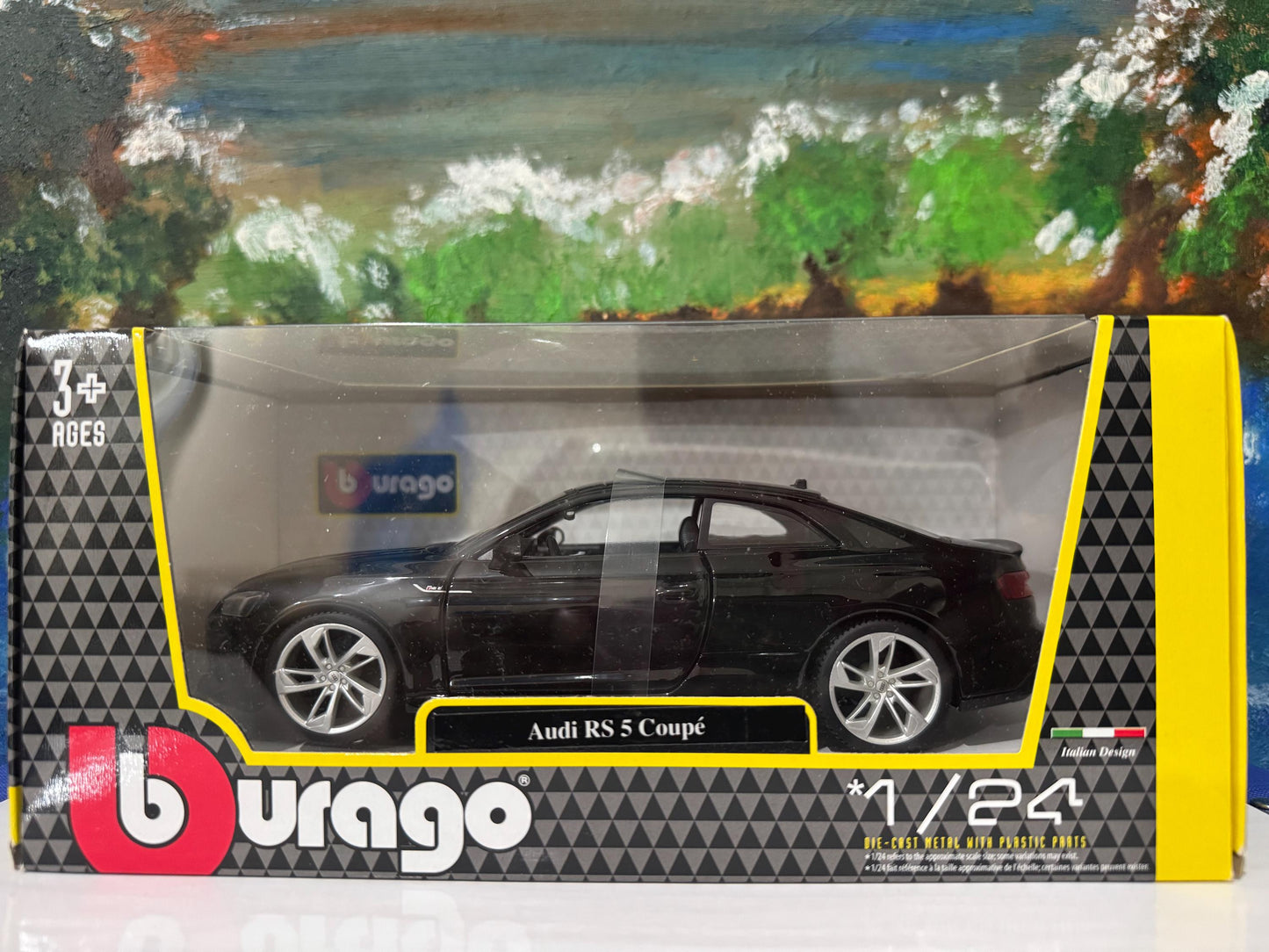 Personalized Audi RS 5 Coupe Toy Car 1:24 | Opening Doors | Gift for Dad, mom, girl or Boy | Boxed Collectible Model, High Detailed. Black