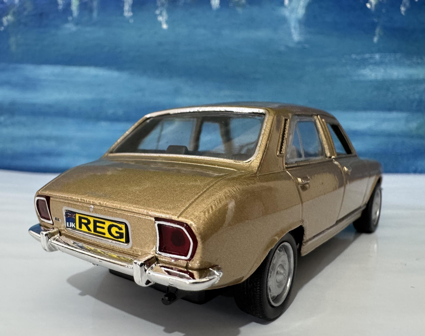 Personalized Name Plate 1975 Peugeot 504 Diecast Car | Vintage Collectible Gift for Dad Mom Uncle | Custom Classic Car Model Boxed