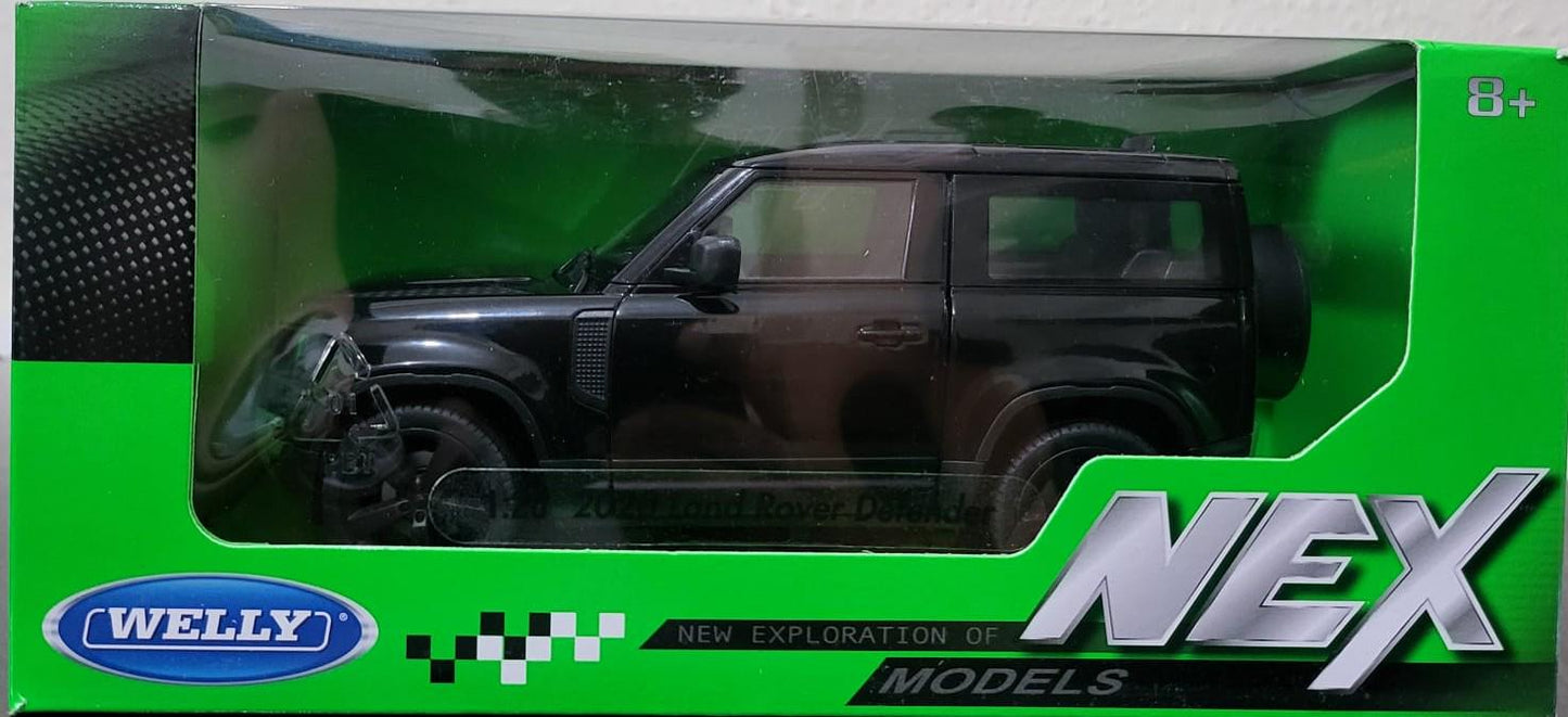 Land Rover Defender 110 1:24 Scale by Welly, Personalized Plates, 2-Door Licensed Model, Gift for Boy Girl Dad Mom Grandad Birthday Boxed