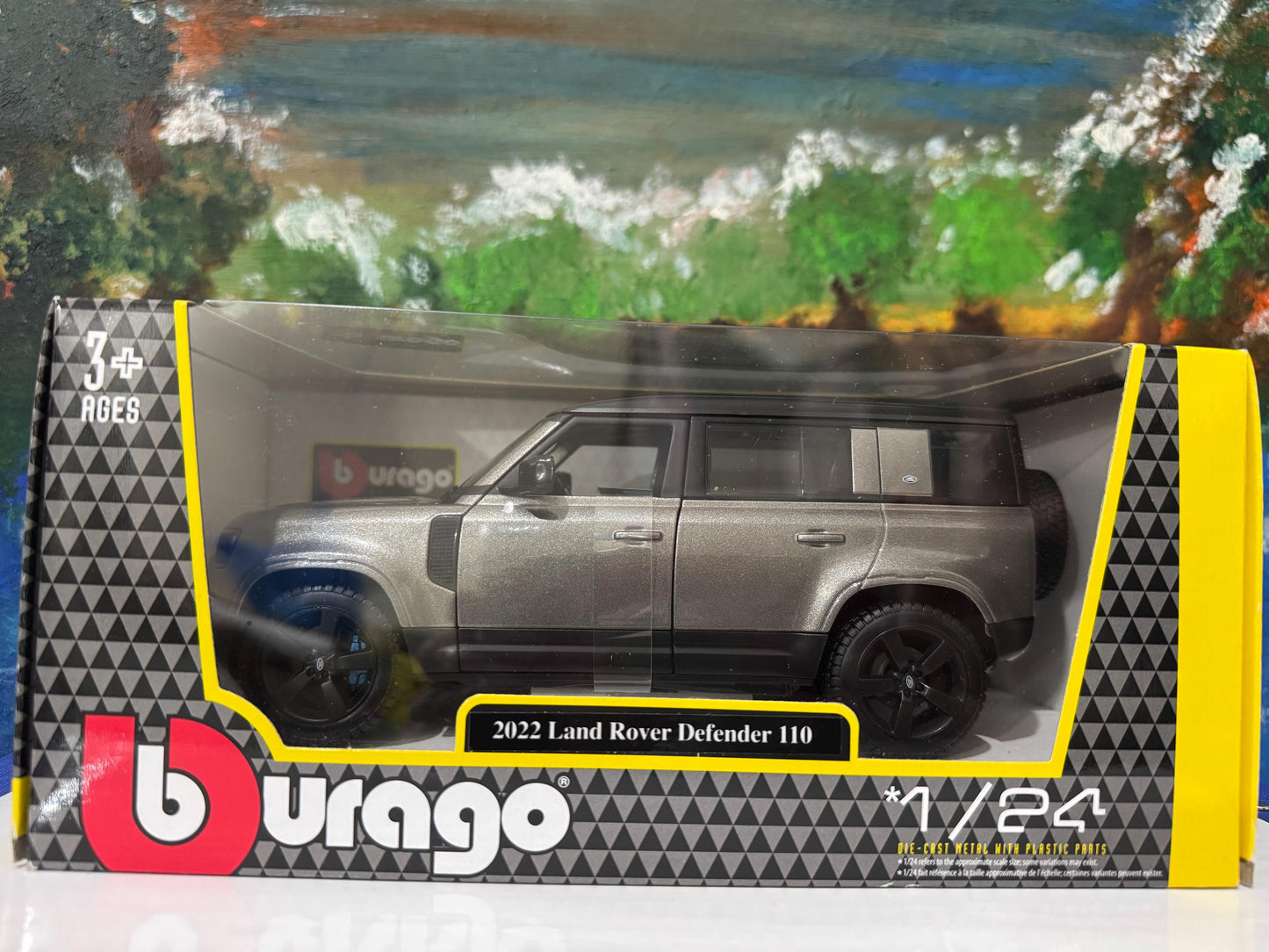 PERSONALISED PLATES licensed Land rover Defender 110 1:24 Scale Car Model boy girl dad mom uncle grandad brother birthday Easter Light Green