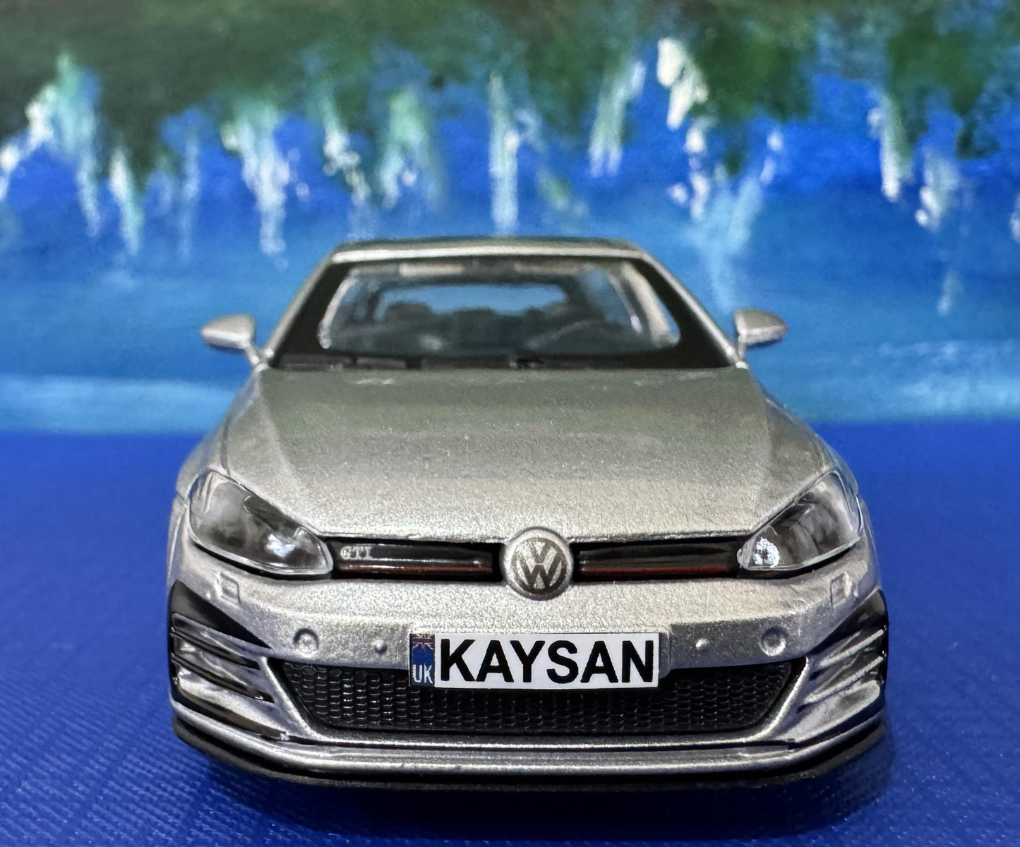 PERSONALISED PLATES name VW Polo Golf Gti Toy Car Model boy girl dad mom uncle grandad brother Birthday gift Boxed Large 1:36 scale