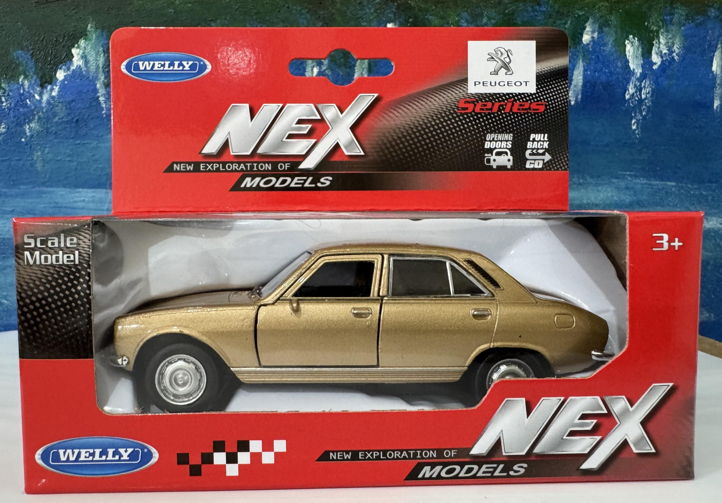 Personalized Name Plate 1975 Peugeot 504 Diecast Car | Vintage Collectible Gift for Dad Mom Uncle | Custom Classic Car Model Boxed