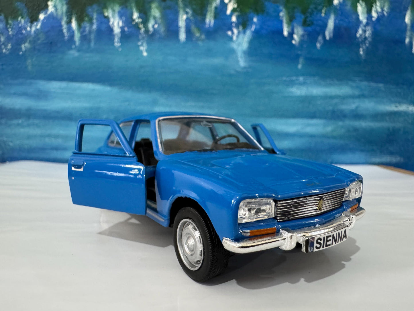 Personalized Name Plate 1975 Peugeot 504 Diecast Car | Vintage Collectible Gift for Dad Mom Uncle | Custom Classic Car Model Boxed