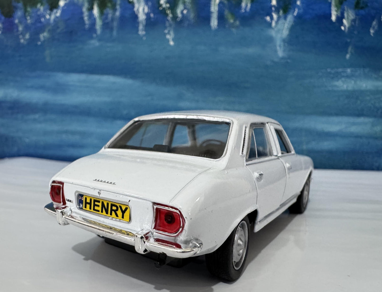 Custom 1975 Peugeot 504 Diecast Car with Personalized Name Plate | Vintage Classic Model Gift for Dad Mom Uncle | Boxed Collectible