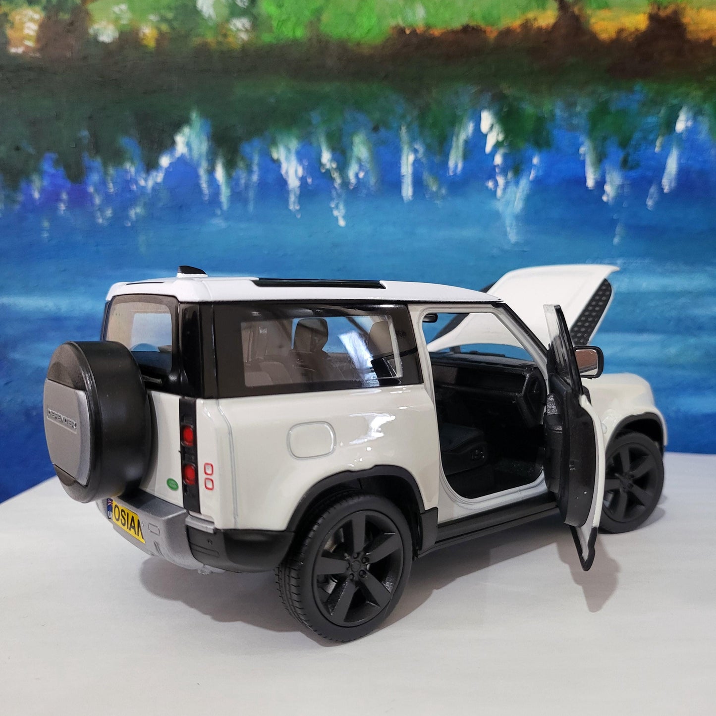 Land Rover Defender 110 1:24 Scale by Welly, Personalized Plates, 2-Door Licensed Model, Gift for Boy Girl Dad Mom Grandad Birthday Boxed