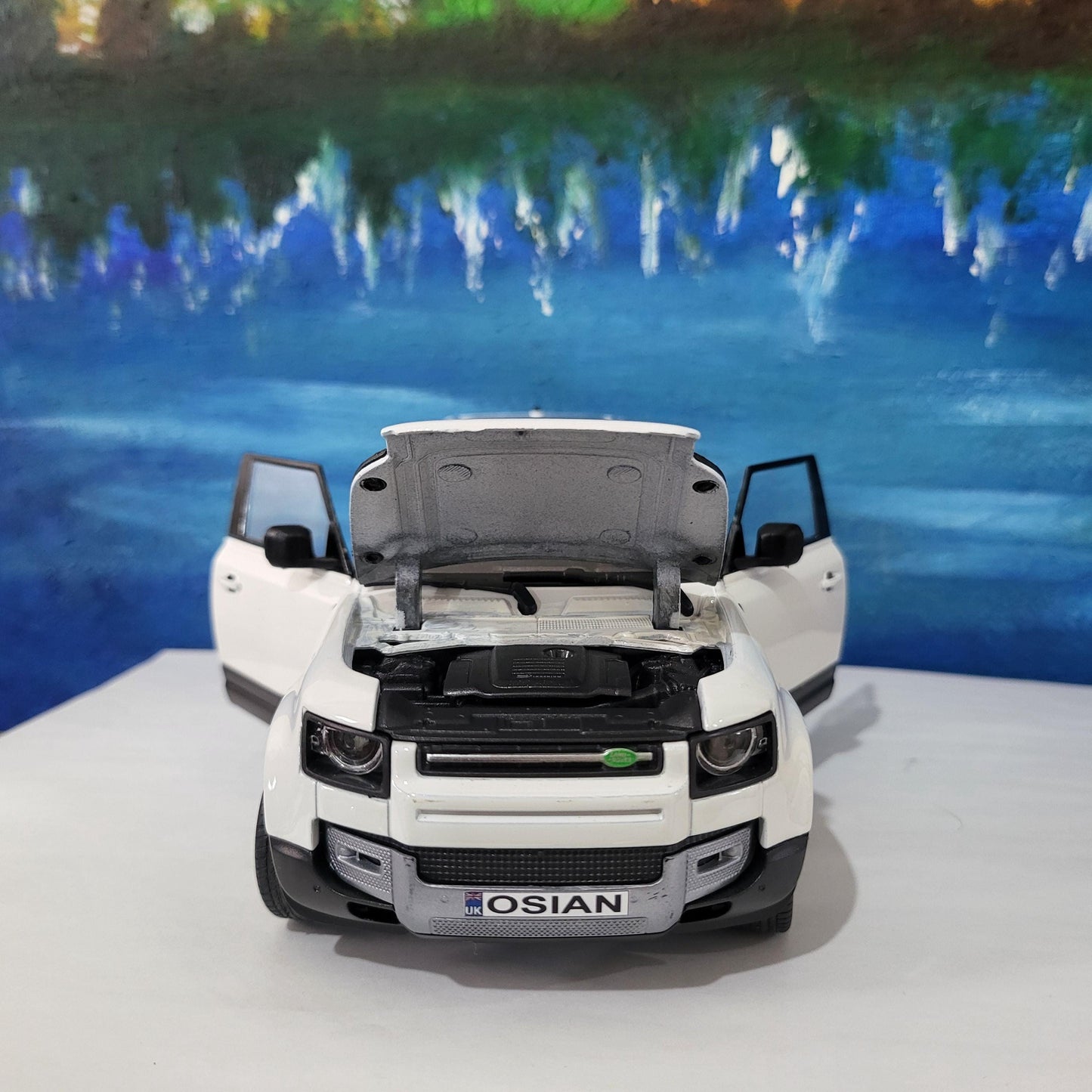 Land Rover Defender 110 1:24 Scale by Welly, Personalized Plates, 2-Door Licensed Model, Gift for Boy Girl Dad Mom Grandad Birthday Boxed