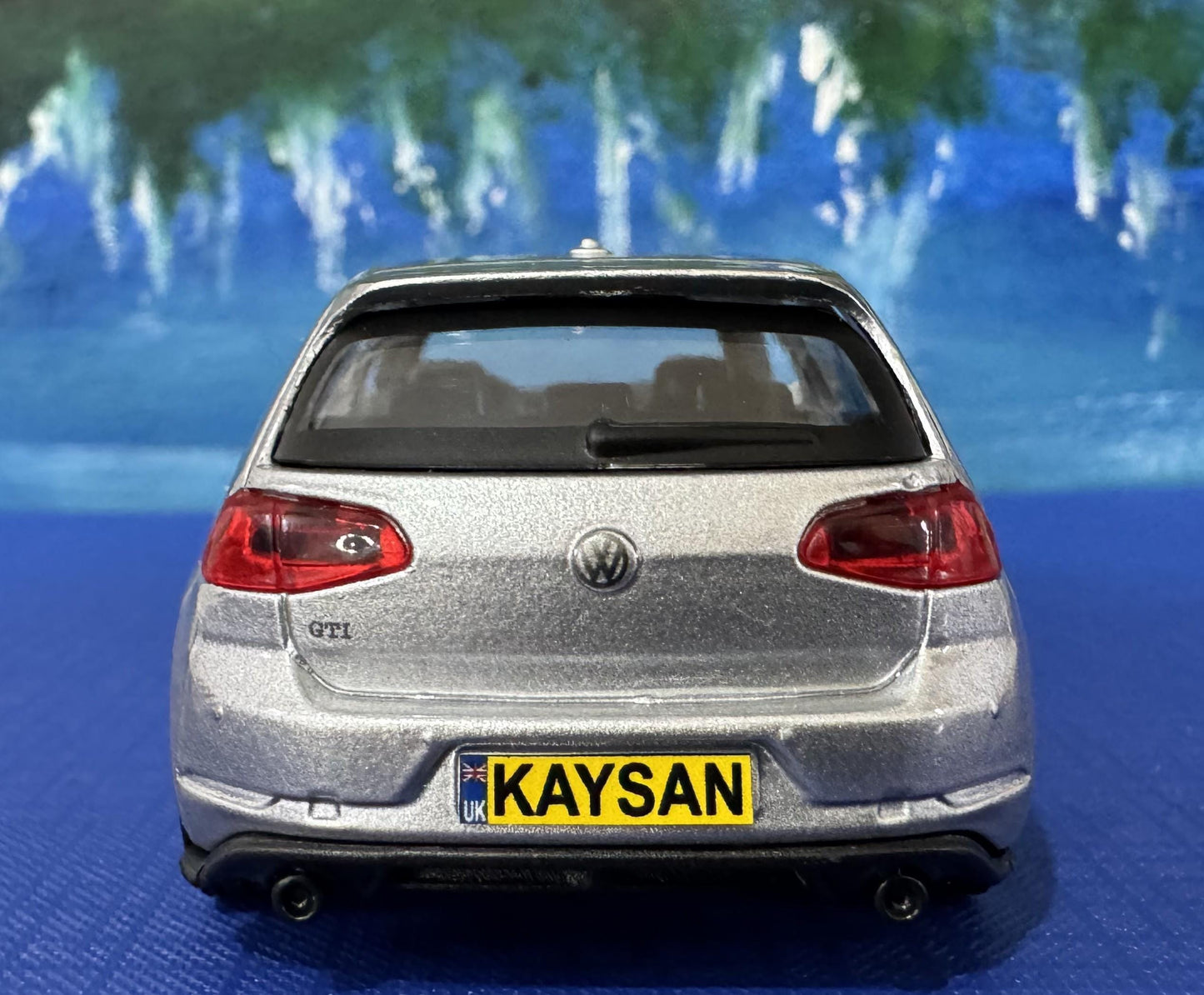 PERSONALISED PLATES name VW Polo Golf Gti Toy Car Model boy girl dad mom uncle grandad brother Birthday gift Boxed Large 1:36 scale