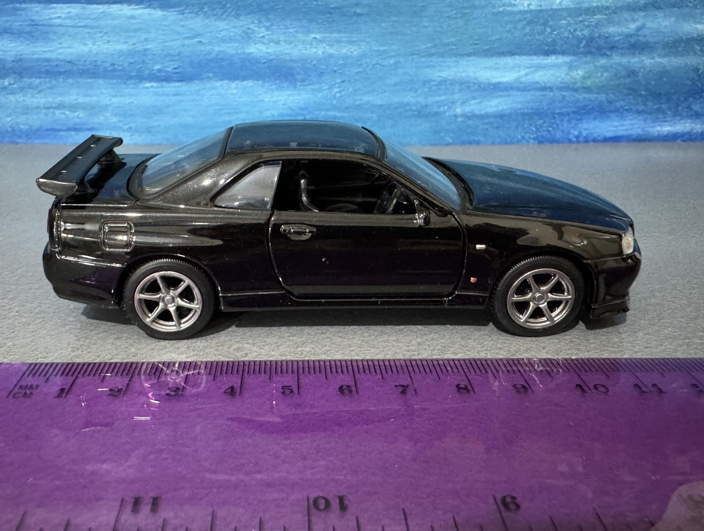 Personalized Nissan GTR R34 V-Spec II Diecast Model Car: Custom Name Plate
