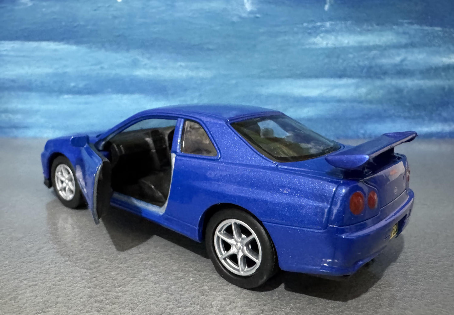 Personalized Nissan Skyline GTR R34 Diecast Model Car: Custom Name Plate