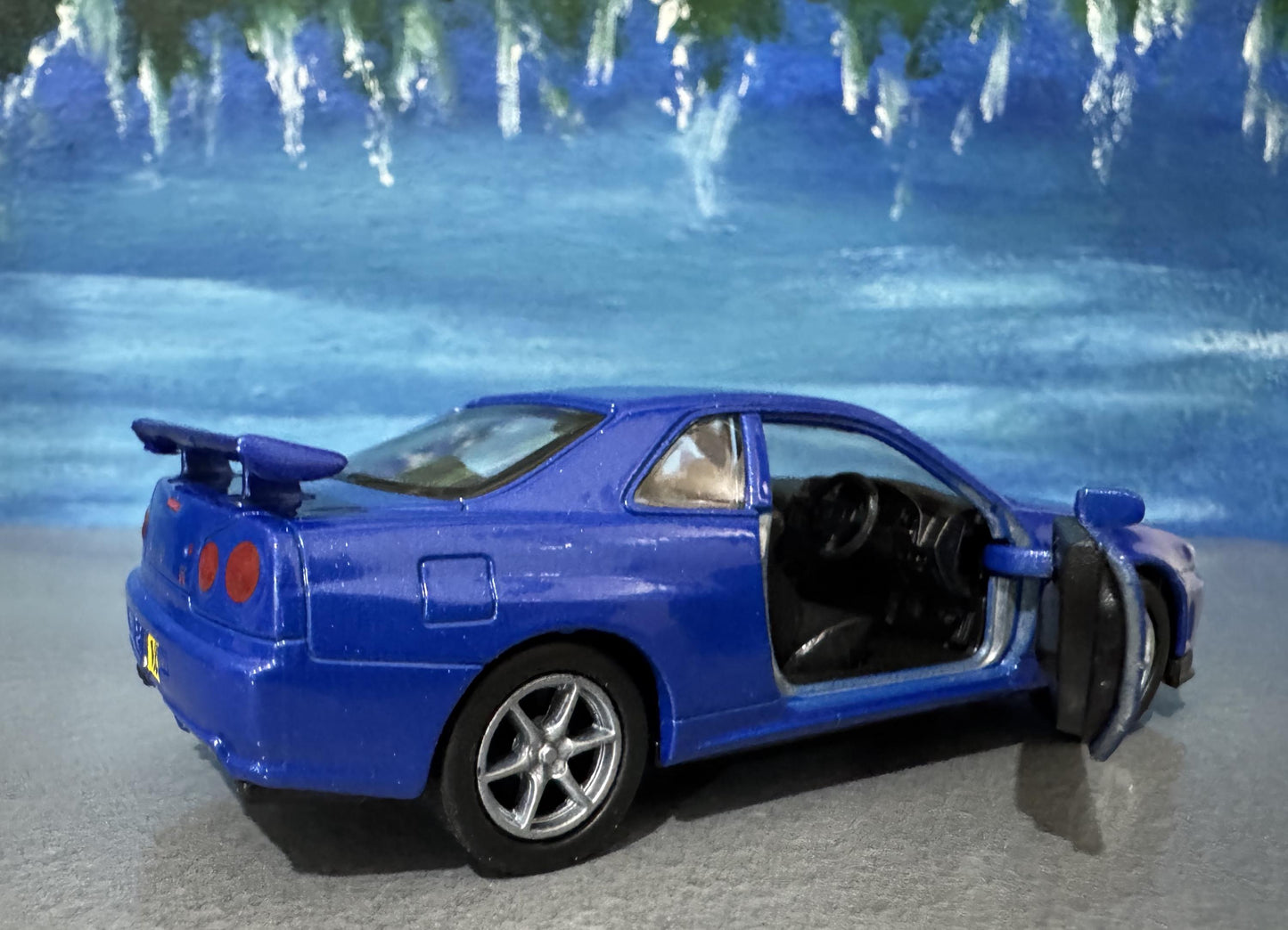 Personalized Nissan Skyline GTR R34 Diecast Model Car: Custom Name Plate