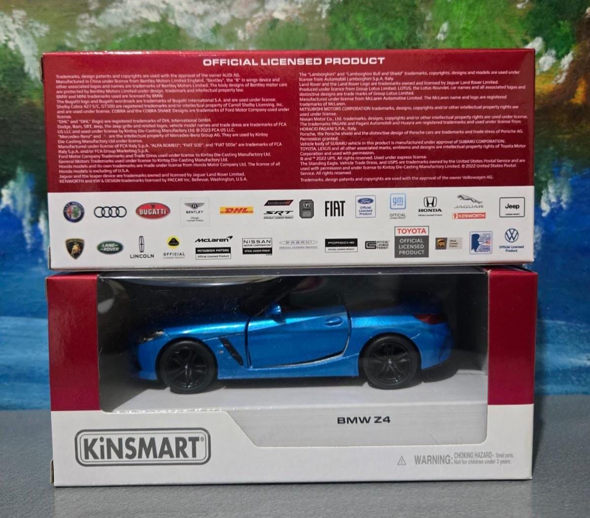 PERSONALISED PLATES Blue BMW Z4 M40i Toy Car Model boy girl dad mom uncle grandad brother Easter birthday gift present New!