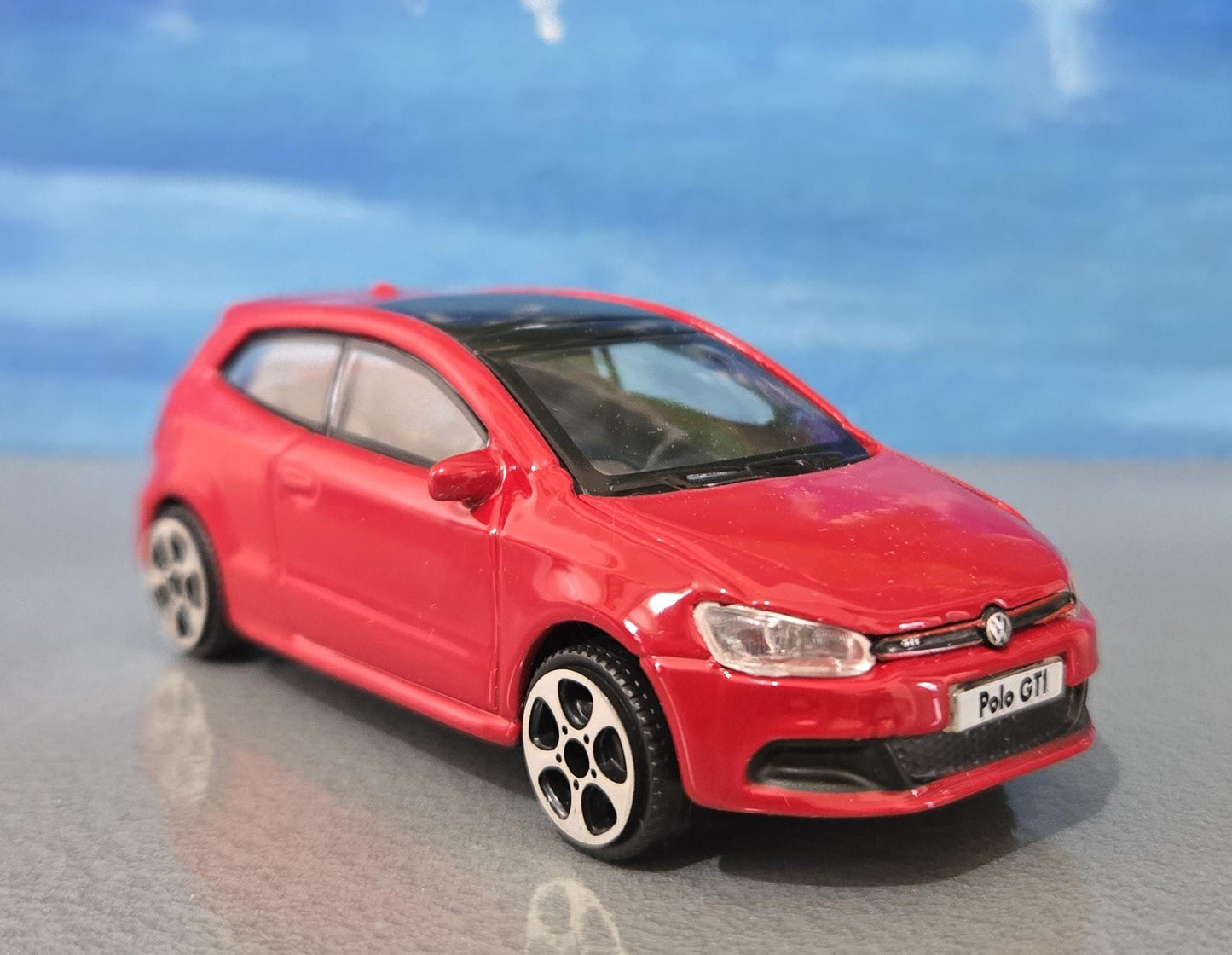 PERSONALISED PLATES name VW Polo Golf Gti Toy Car Model boy girl dad mom uncle grandad brother Birthday gift Boxed 1:43 scale ** 4 colour **