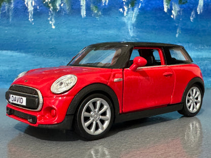 Personalised Name Plate Mini Cooper S HATCH– 1:38 Scale Diecast Model Car TOY | Custom Mini Collectible Gift for Dad, Husband, Boyfriend