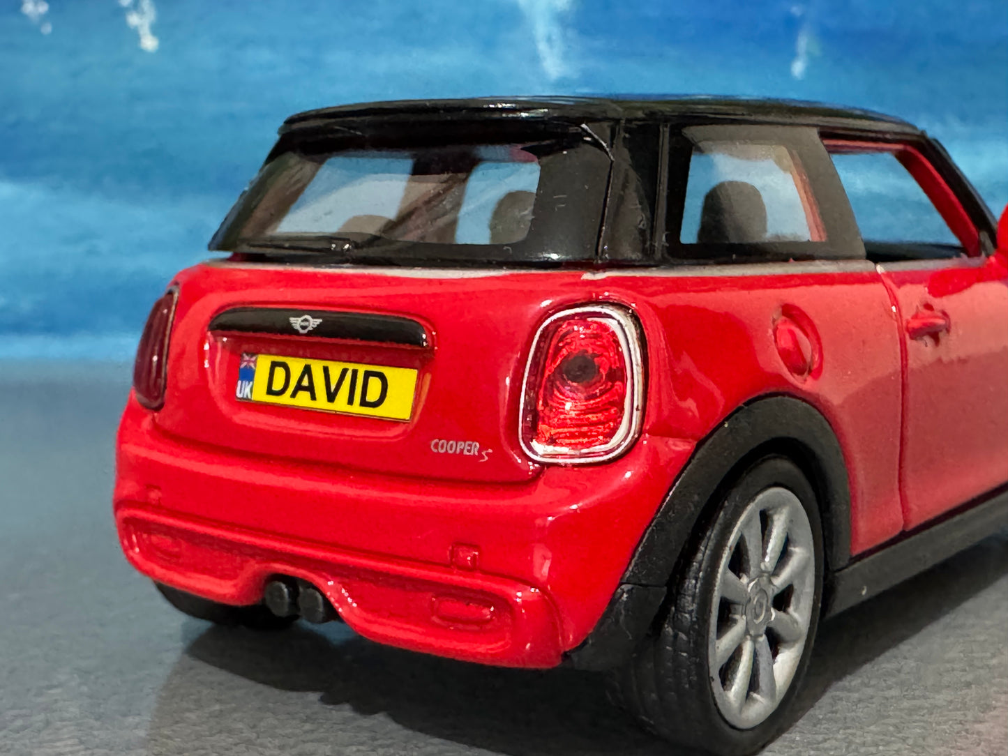 Personalised Name Plate Mini Cooper S HATCH– 1:38 Scale Diecast Model Car TOY | Custom Mini Collectible Gift for Dad, Husband, Boyfriend