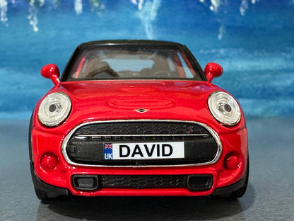 Personalised Name Plate Mini Cooper S HATCH– 1:38 Scale Diecast Model Car TOY | Custom Mini Collectible Gift for Dad, Husband, Boyfriend