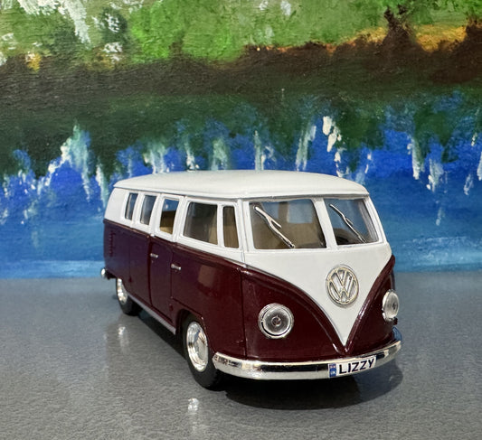 Personalised Name Camper Van Bus Toy Car – 1:32 Scale Model – Birthday or Christmas Gift for Boy, Girl, Dad, Mom, Uncle, Grandad Gift Sleeve