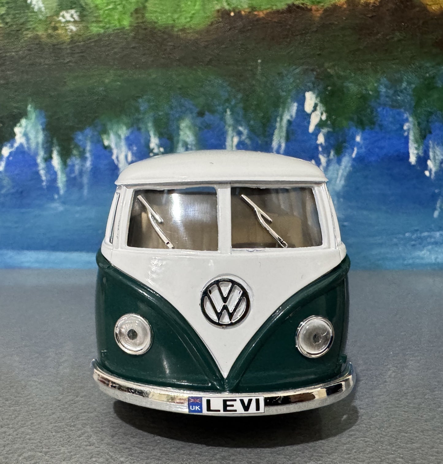Personalised Name Green 1962 Camper Van Bus Toy Car – 1:32 Scale Model – Birthday or Christmas Gift for Boy, Girl, Dad, Mom, Uncle - Gift Sleeve